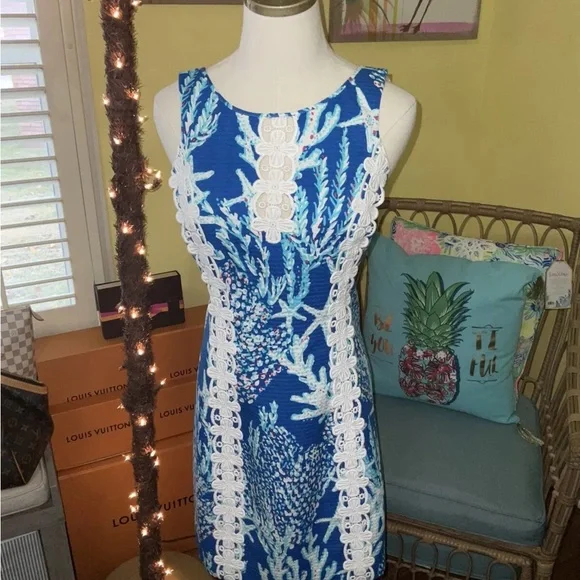 Lilly Pulitzer NWT Ember Shift Brewster Blue Good Reef 🦄 GRAIL! Size 4 - Picture 15 of 16